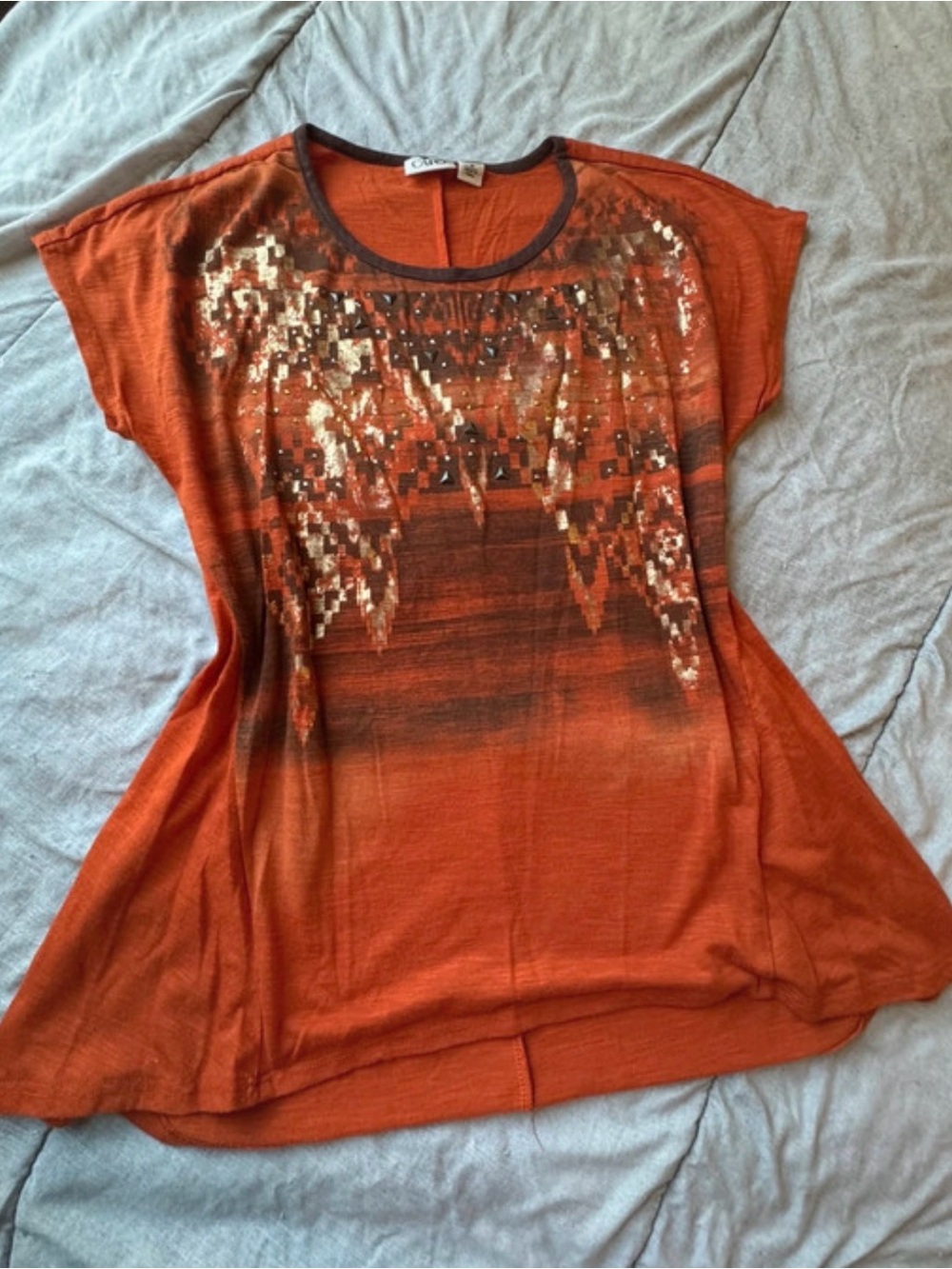 Burnt Orange Y2K Top
